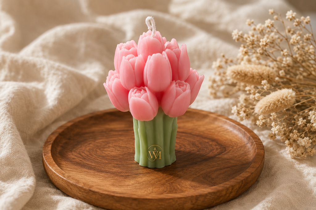 Tulip Bouquet Flowers Scented Candle