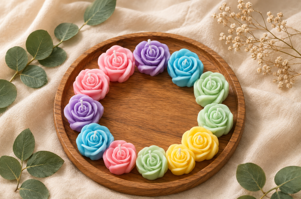 Rose Flower Scented Candle